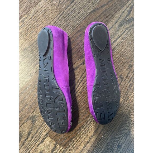 Sam Edelman Charleen Ballet Flats Shoes 6 M Studded Leather Suede Fuchsia - Picture 7 of 11